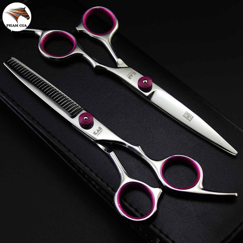 Kéo cắt tóc Nhật Bản cao cấp viền hồng VH12