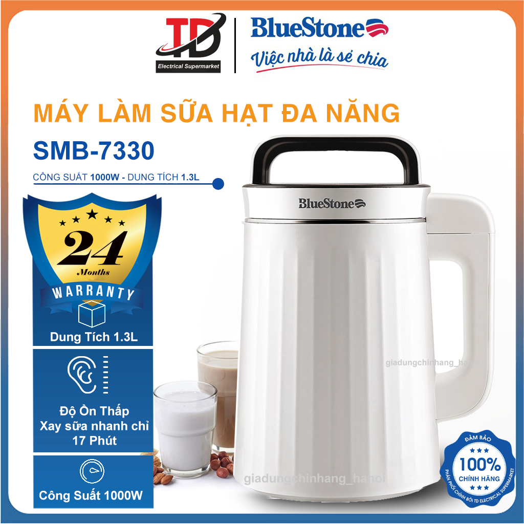 Máy Làm Sữa Hạt Đa Năng BlueStone SMB-7330 / SMB-7329 1.3Lit-1000w 8 Chế độ xay nấu Hàng chính hãng