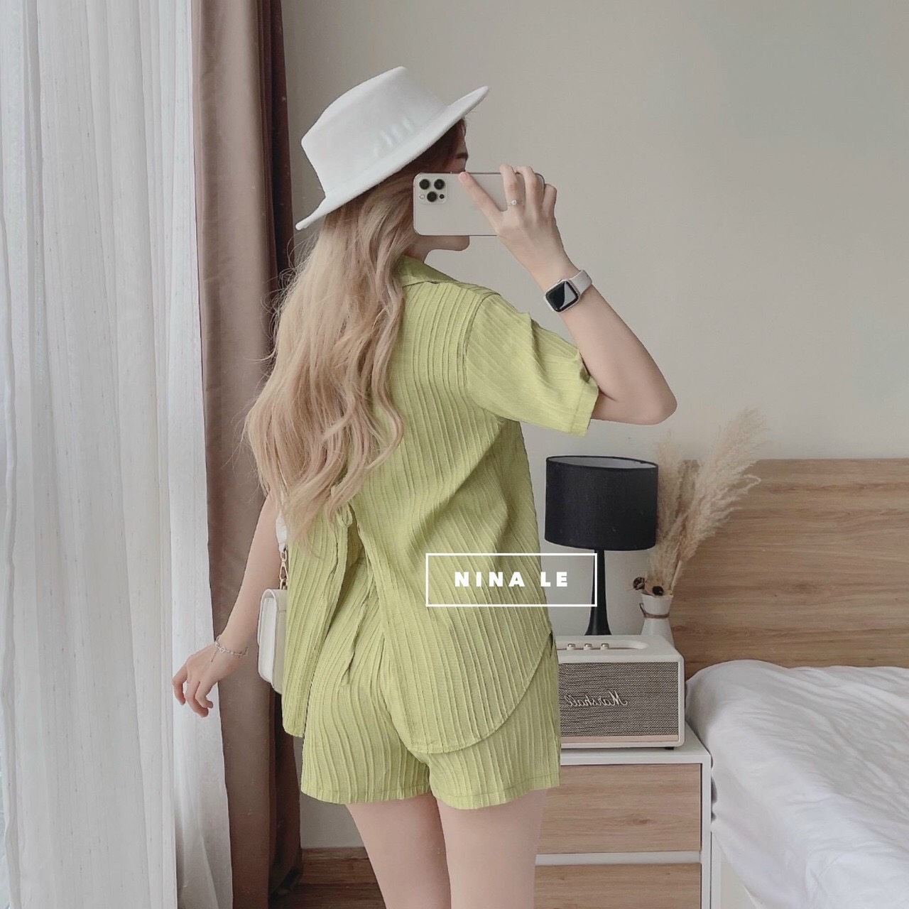 [Voucher 50k Freeship Max 0 đồng toàn quốc] SET BỘ ÁO SƠ MI XẺ SAU LƯNG CÓ DÂY ĐAN CHÉO KÈM QUẦN ĐÙI