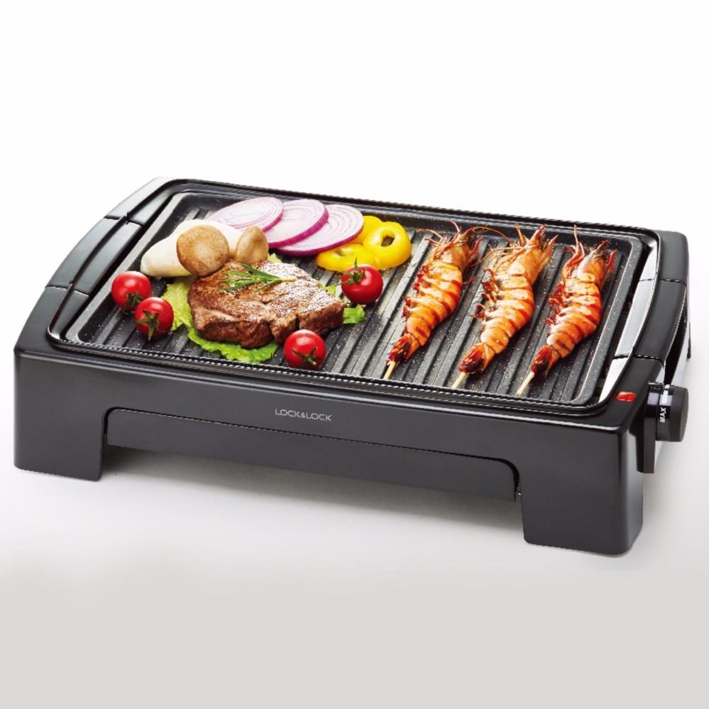 EJG221 - Bếp nướng điện Lock&Lock - Mặt bếp đá trang nhã chống dính thoát dầu - 5 mức nhiệt linh hoạ