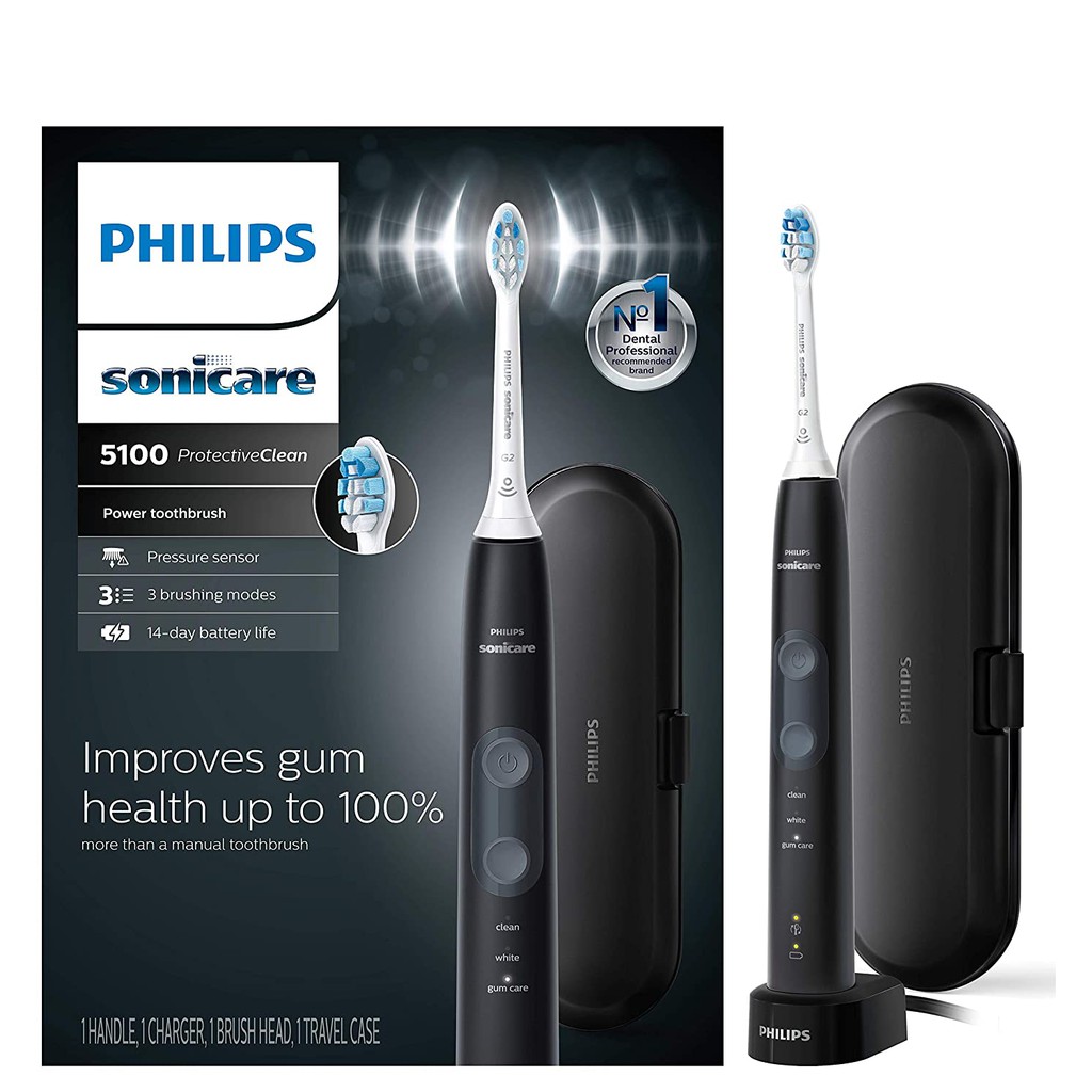 Bàn chải đánh răng điện Philips Sonicare ProtectiveClean 4100 4300 5100 5300 (hàng Mỹ)