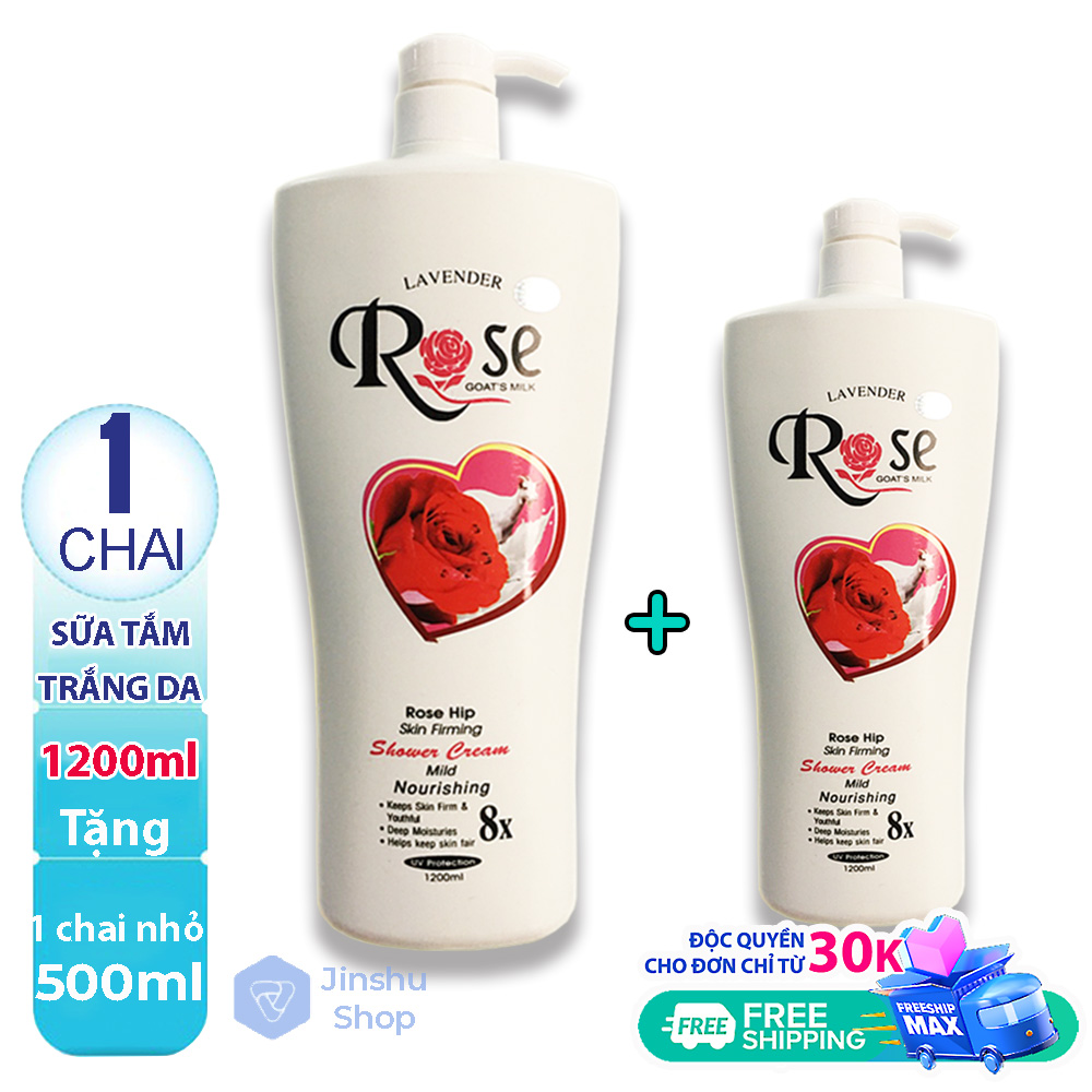 [Hcm][ Trắng Da Hương Quyến Rũ] [ Combo 2 Chai ] 1700Ml Sữa Tắm Dê Rose 8X Cao Cấp Xuất Bungari (Chai Lớn 1200Ml + Chai Nhỏ 500Ml) Hsd Đến Tháng 03 - 2024