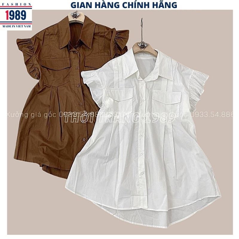 Áo sơ mi cánh tiền kiểu dáng hàn quốc  áo sơ mi nữ   áo sơ mi công sở  áo sơ mi tiểu thư bánh bèo dễ