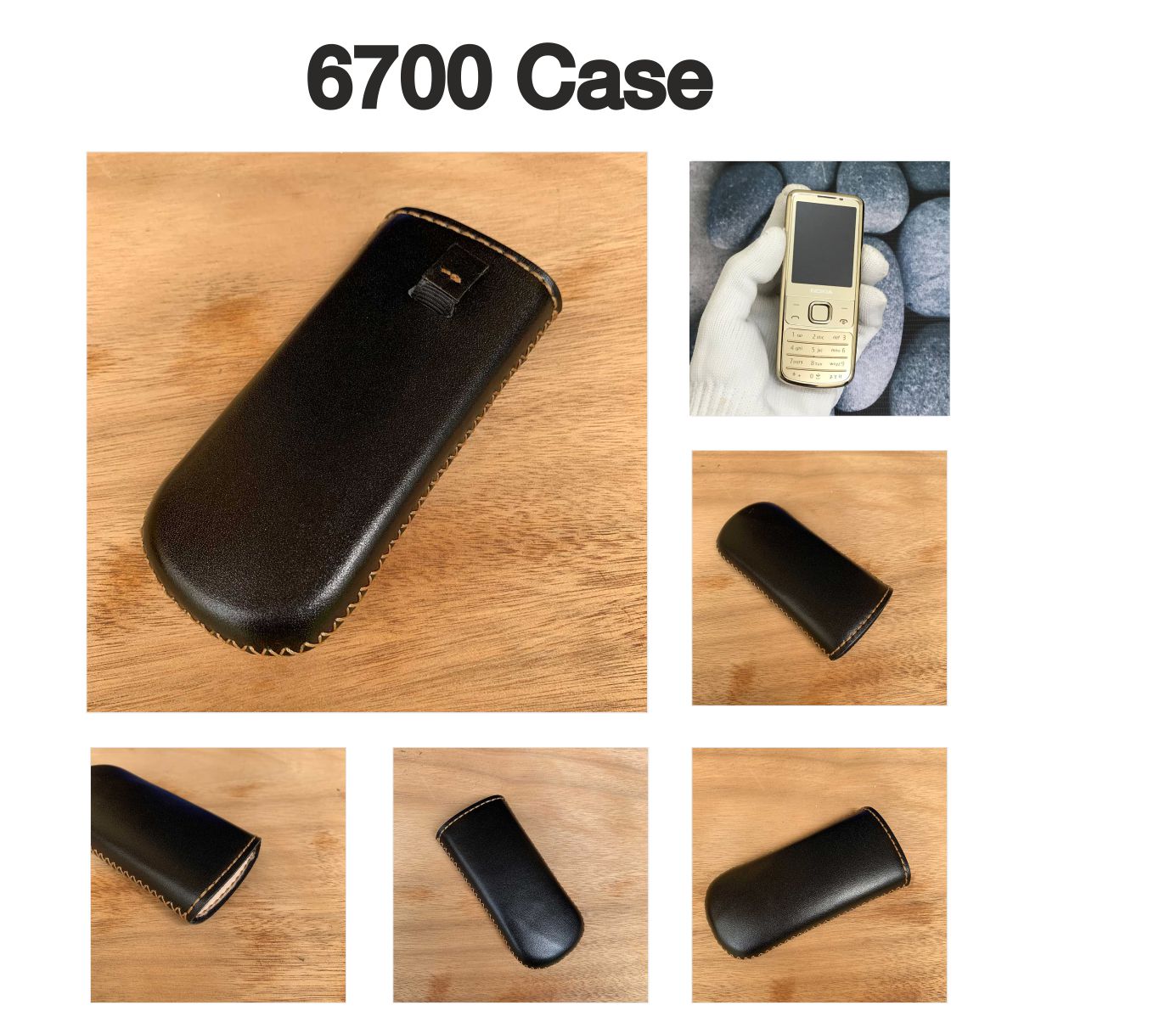 Bao điện thoại Nokia 8800 - Da thật nhập khẩu - Handmade thủ công - Màu Đen