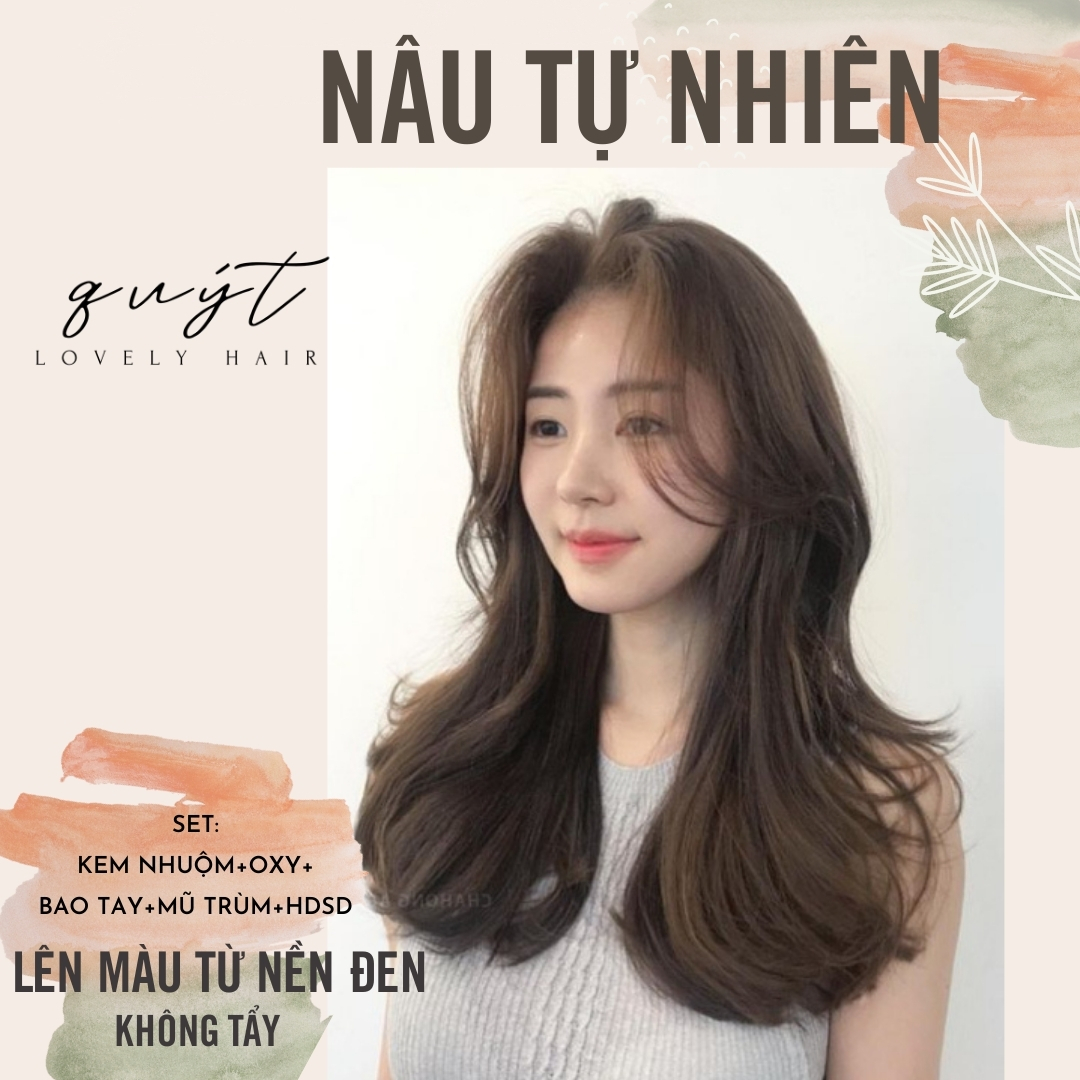 [Hcm]Thuốc Nhuộm Tóc Nâu Tự Nhiên - Tặng Oxy - Siêu Mền Mượt