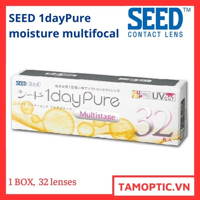 [Multifocal] Kính áp tròng 1-Day 2 tròng SEED 1DAY PURE Multistage  32 Lenses