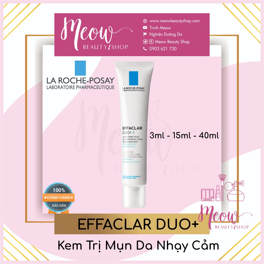 [Hcm]La Roche Posay - Kem Dưỡng Da Giảm Mụn Ngăn Ngừa Vết Thâm Và Ngăn Mụn Tái Phát Effaclar Duo+ 3Ml - 15Ml - 40Ml