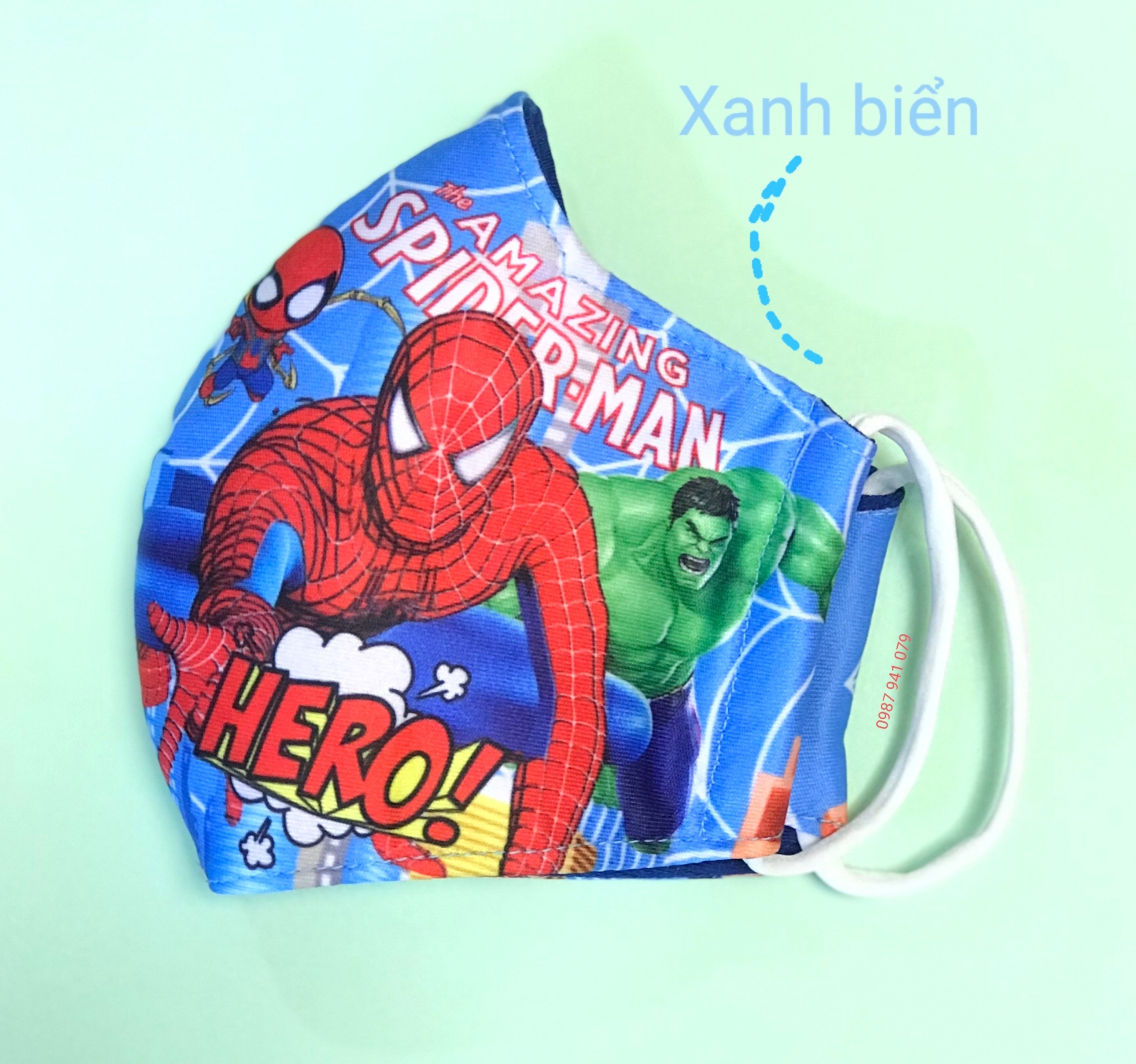 Khẩu trang siêu nhân nhện cho bé Khẩu trang spider man cho bé trai từ 3 đến 10 tuổi
