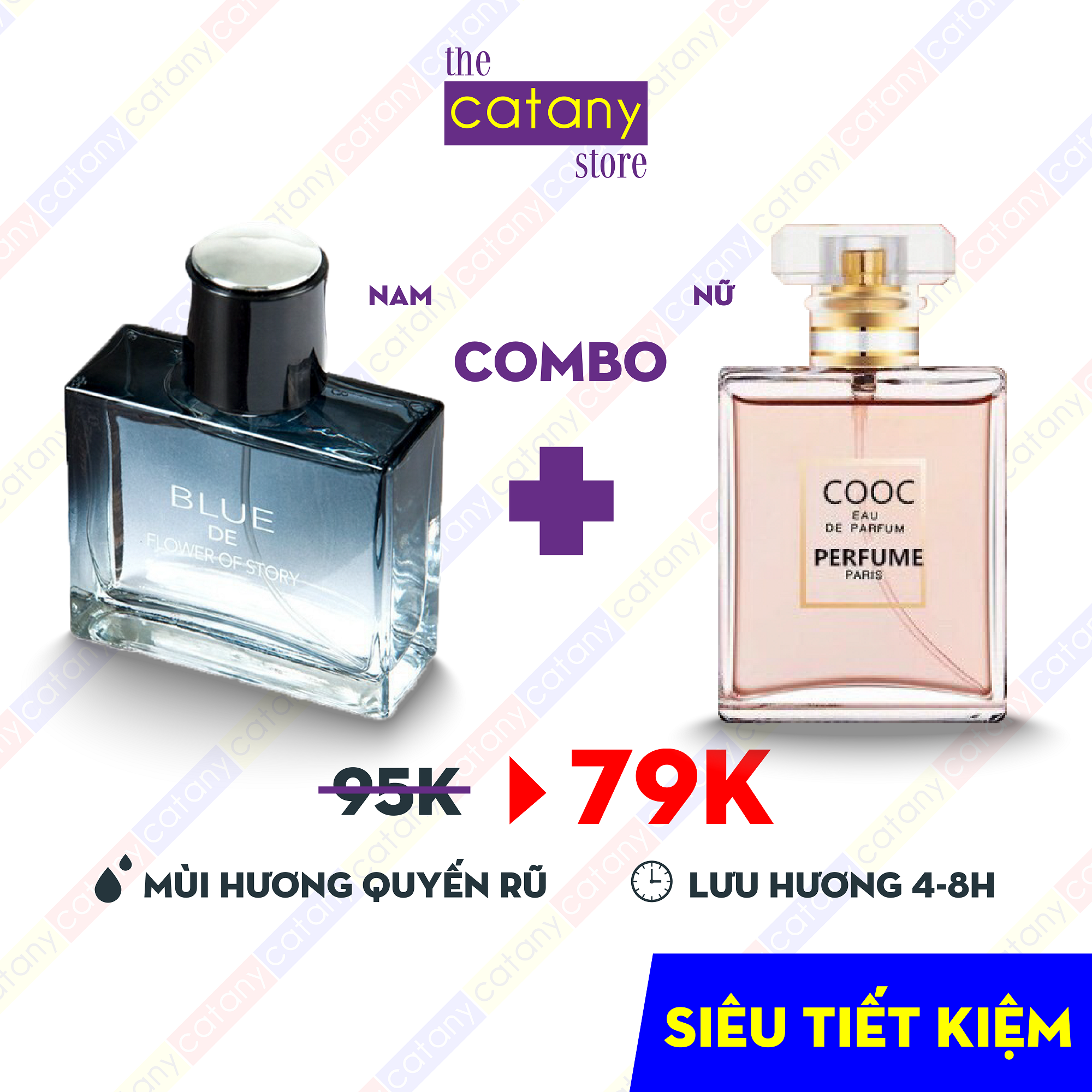 Combo 2 Chai Nước Hoa Nam+Nữ 50Ml Hàng Nội Địa Siêu Tiết Kiệm