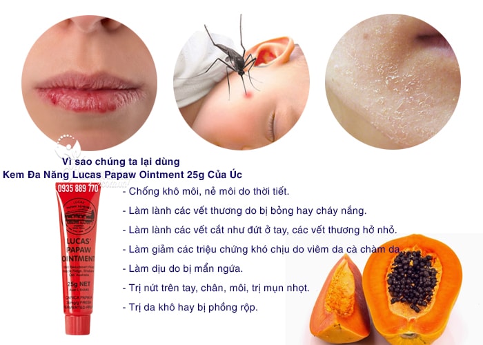 [HCM]Kem đu đủ đa năng Lucas’ Papaw Ointment 25gr