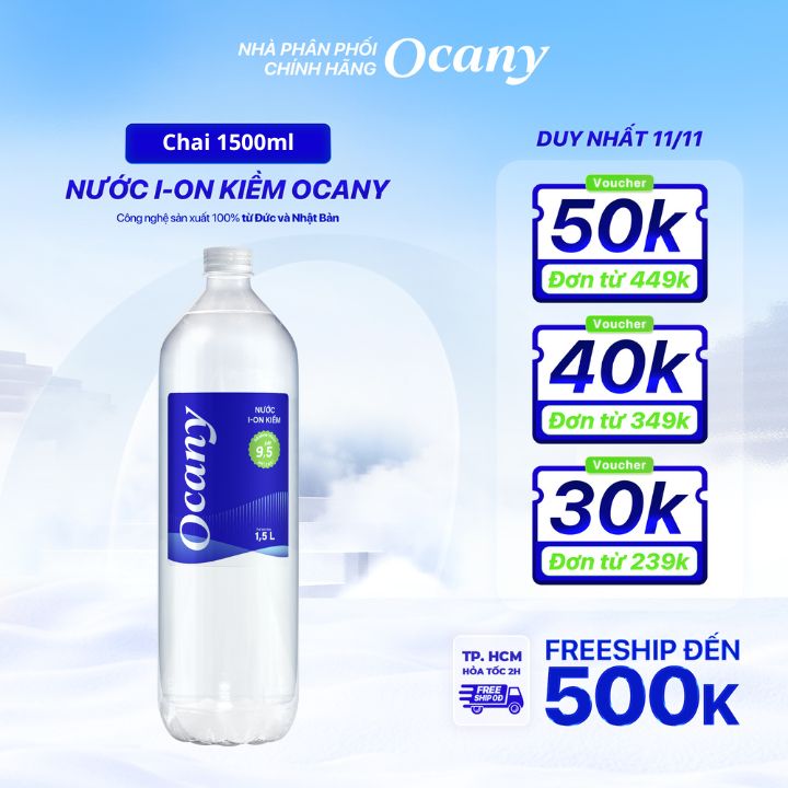 Nước uống ion kiềm alkaline Ocany chai 15l