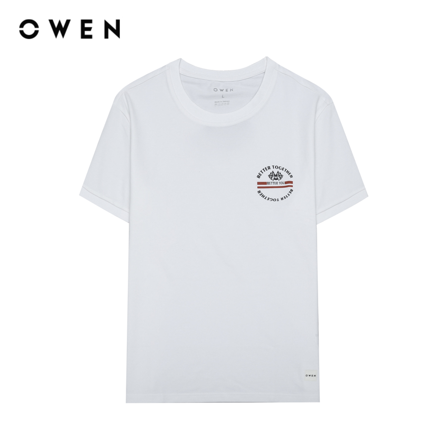 OWEN - Áo Tshirt ngắn tay Body Fit TSN233243 màu Trắng chất liệu CVC Spandex
