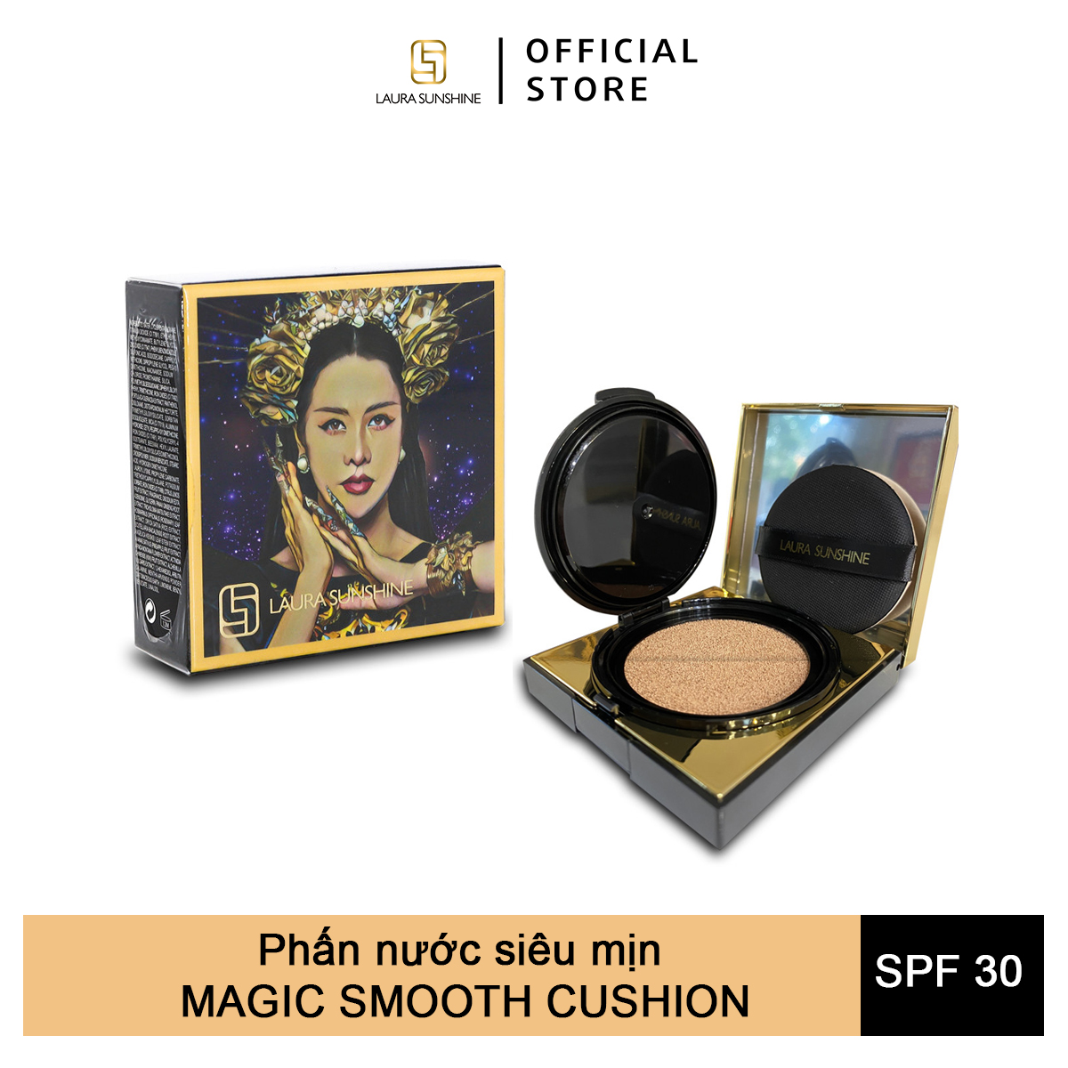 [Hcm]Phấn Nước Laura Sunshine Siêu Mịn Che Phủ Hoàn Hảo Magic Smooth Cushion Spf30