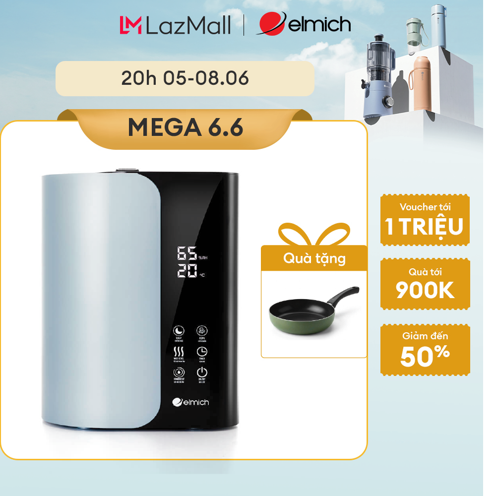 Máy tạo ẩm Elmich HE-8583 - Dung lượng 5L, Khử khuẩn ion, Điều khiển cảm ứng điện tử