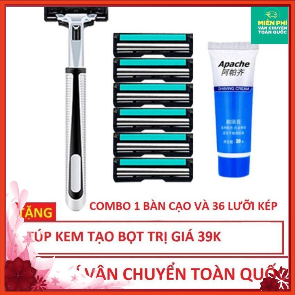 Bộ 1 Dao Cạo Râu Và 36 Lưỡi Kép Giá Rẻ Cho Nam Giới Siêu Sale !! Siêu Sale !! Free Ship