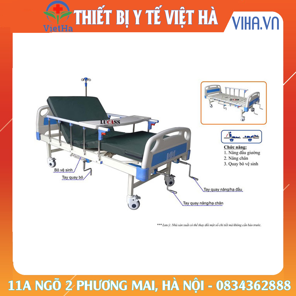 Giường Y Tế Nhập Khẩu 3 Tay Quay Lucass Gb3A