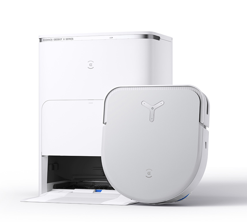Robot hút bụi lau nhà Ecovacs Deebot X5 Pro Omni - Lực hút 12800Pa, Dung lượng hộp bụi 3.4L, Màu Đen/Trắng