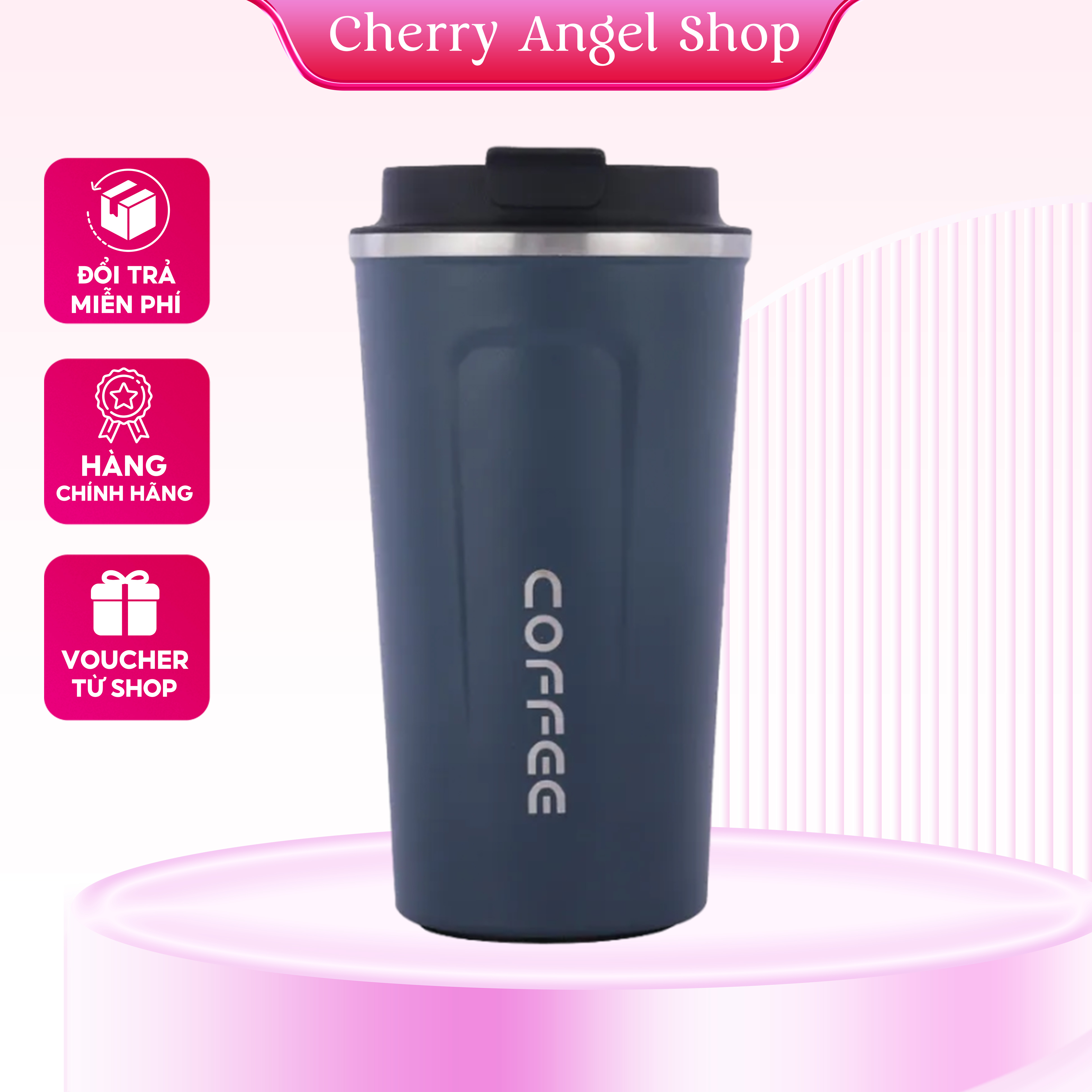 Ly - Cốc giữ nhiệt Coffee inox 304 chống tràn ly uống cafe đựng nước lạnh ( LY CAFE NHÁM 510 )/ có s