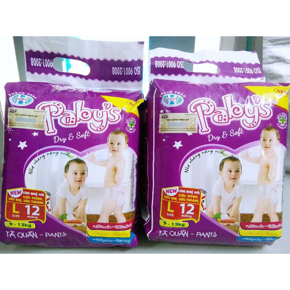 Combo 100 Tã Quần Pabys Cỡ L(9 - 13Kg) + Km.