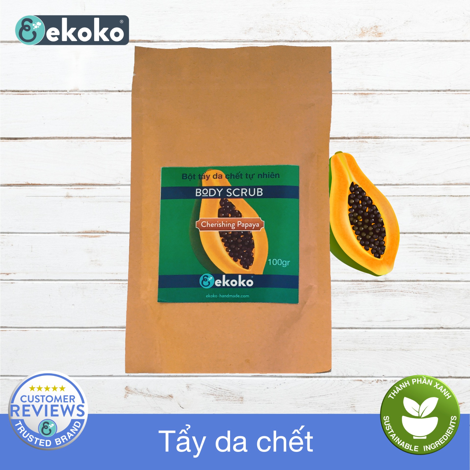 Bột tẩy da chết tự nhiên Cherishing Papaya body scrub 100gr