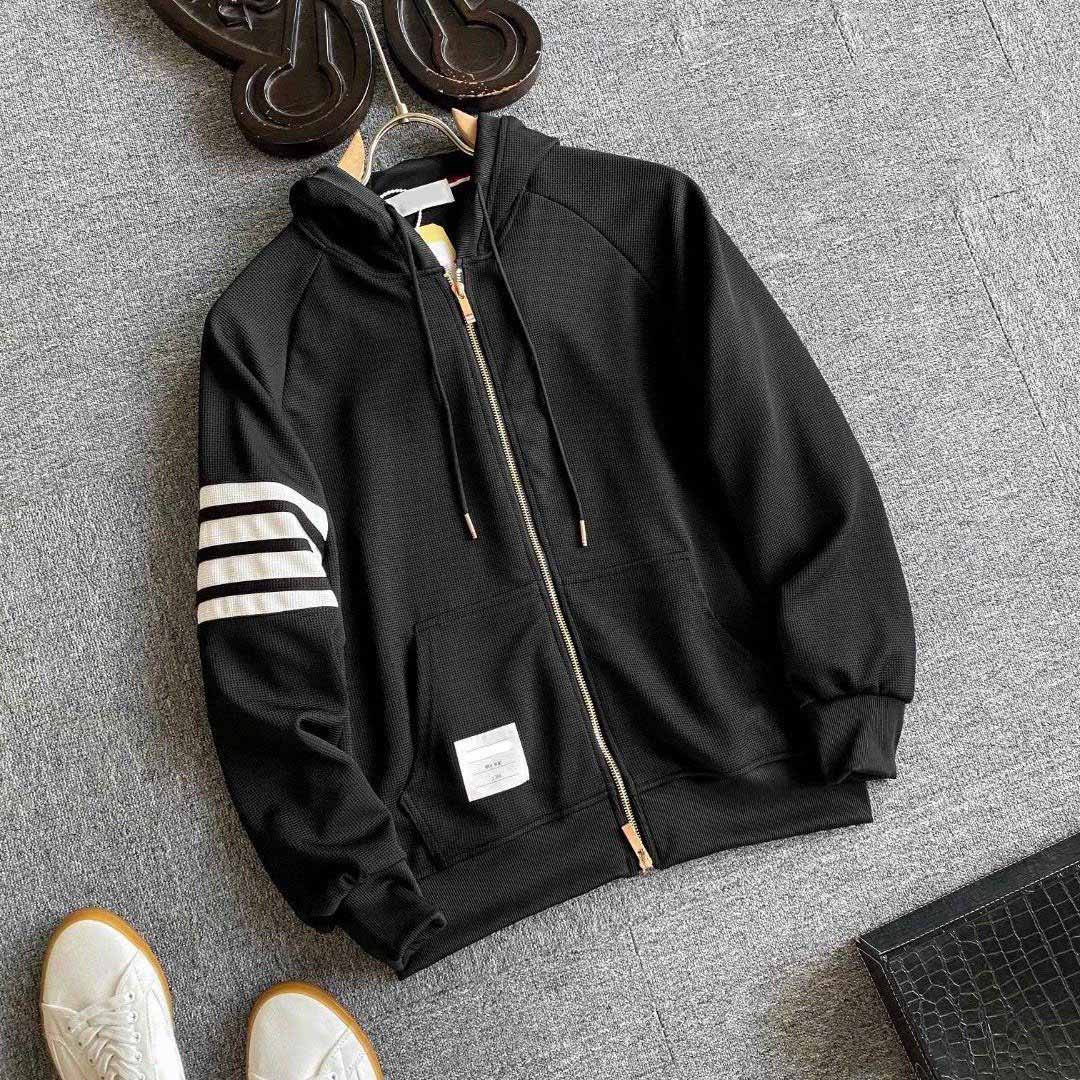 [freeship ảnh thật ] Áo khoác khóa kéo chống nắng nam nữ có mũ trùm phối 4 sọc trẻ trung áo nỉ thu đ