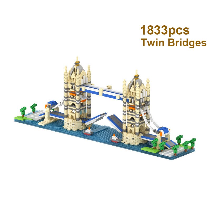 Kiến trúc thành phố Tháp Eiffel Cặp Big Ben Khối xây dựng vi mô Louvre Nhà hát Opera Sydney Capitol Đồ chơi xây dựng Taj Mahal Tương thích với LEGO