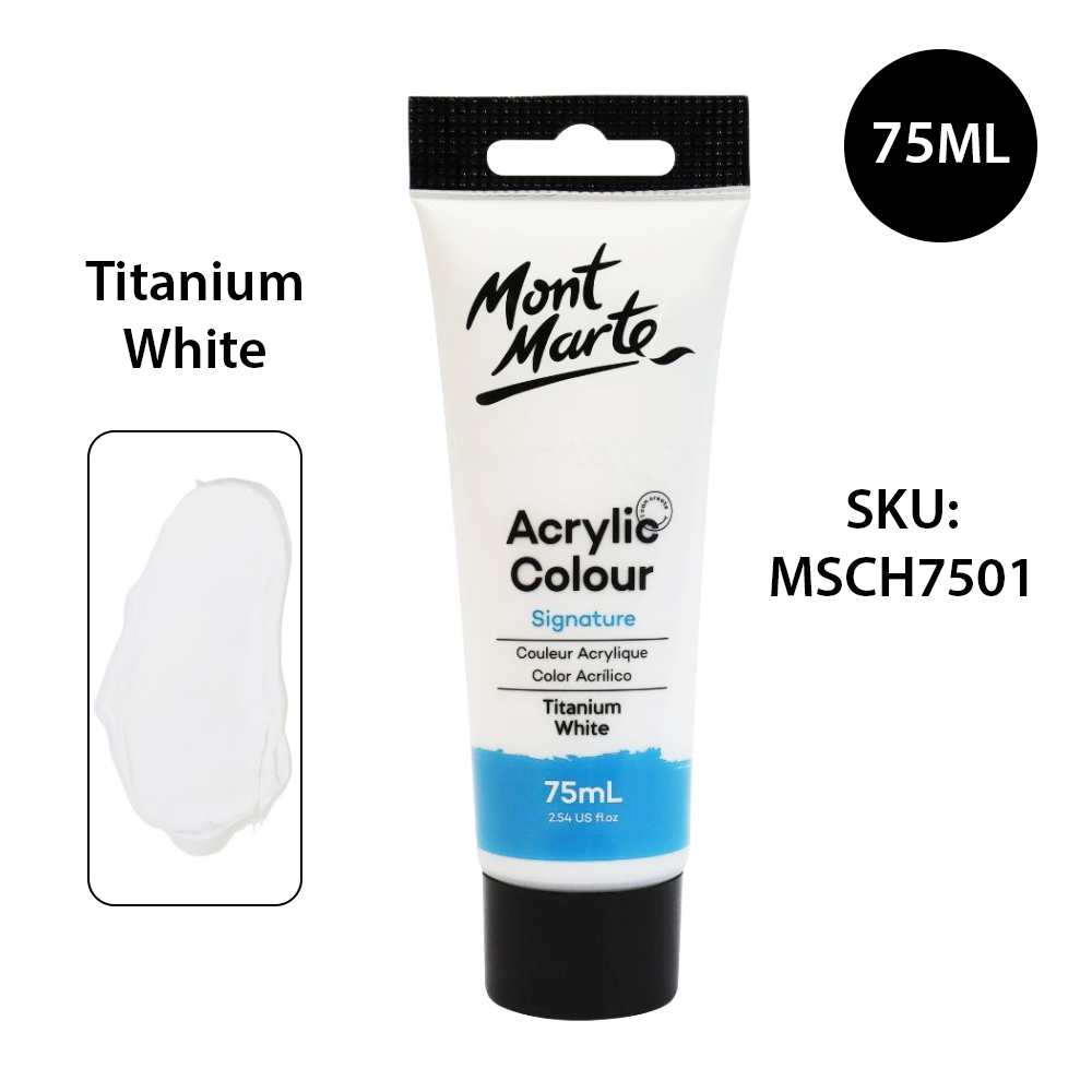 [Giao Hỏa Tốc] Màu Acrylic Mont Marte 300ml/75ml - Titanium White - Acrylic Colour Paint Signature -