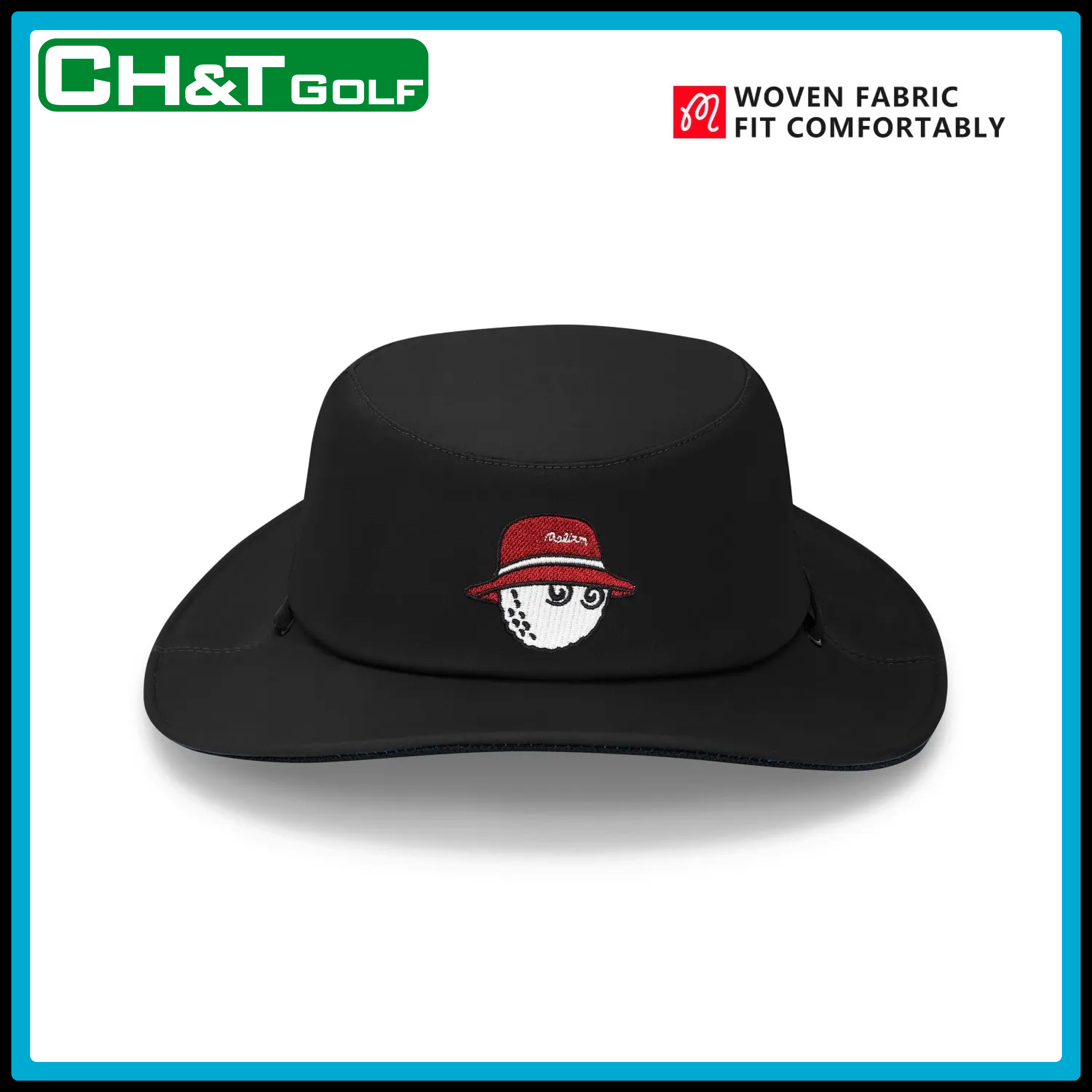 Mũ vành tròn golf Malbon W Fabric nam nữ chất vải đẹp thoáng mát