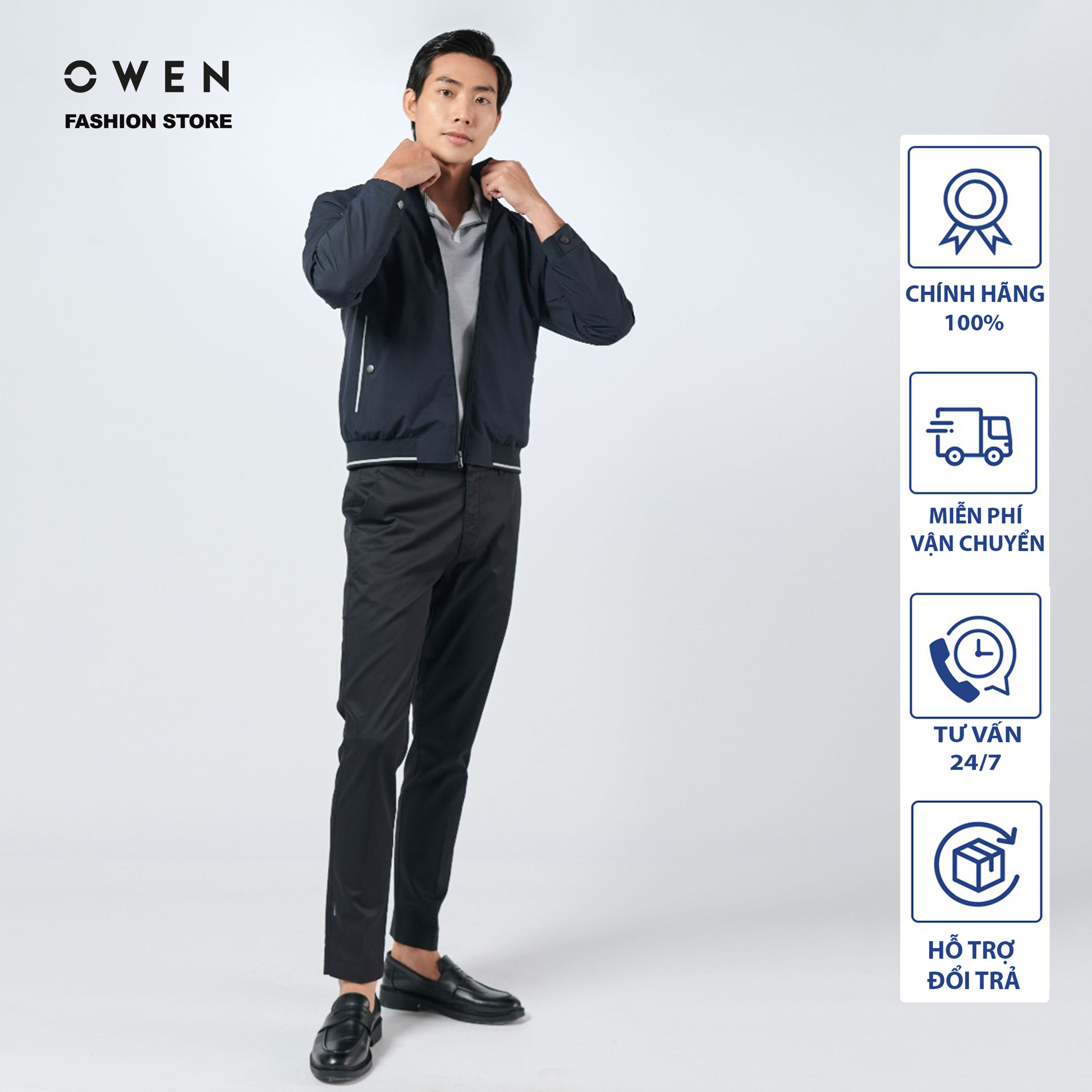 OWEN - (FREESHIP) Áo khoác nam OWEN áo gió Jacket cao cấp giữ ấm tốt JK220706 - OWEN Flagship Store