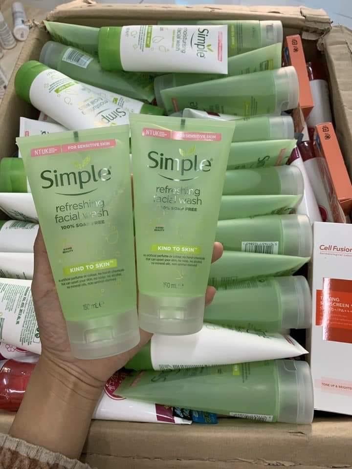 [HCM]Sữa Rửa Mặt Simple Gel Kind To Skin Refreshing Facial Wash Gel 150ml