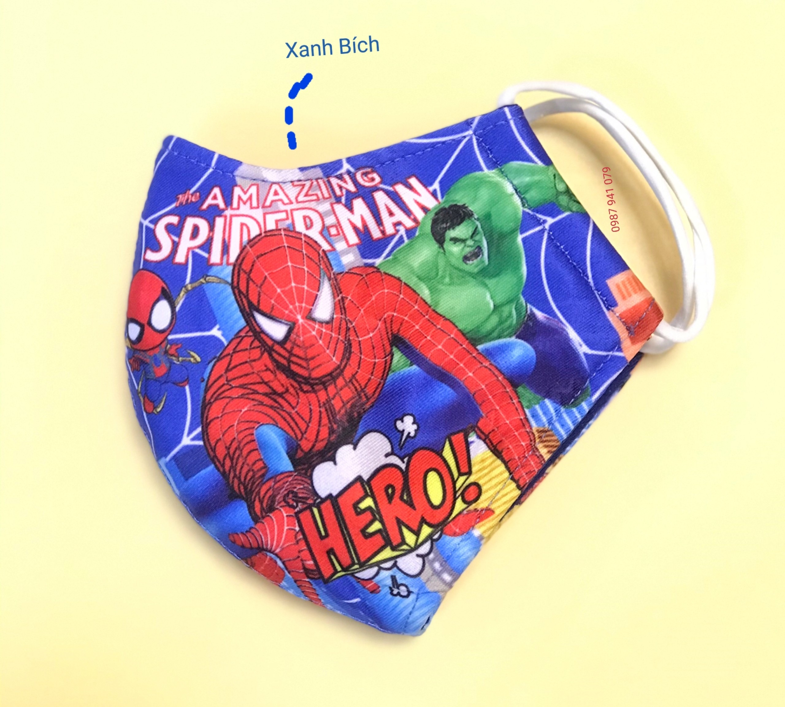 Khẩu trang siêu nhân nhện cho bé Khẩu trang spider man cho bé trai từ 3 đến 10 tuổi