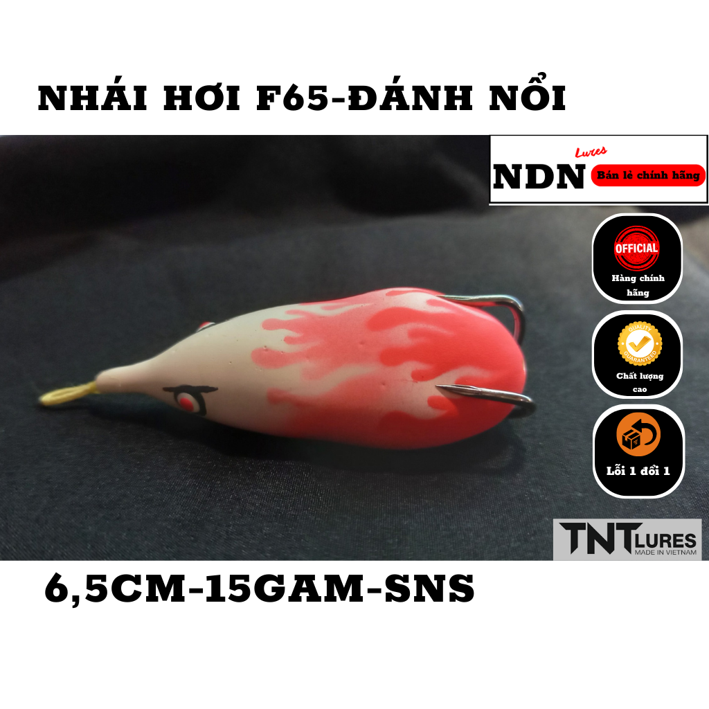 Mồi lure NHÁI HƠI F65 TNT Lure mồi giả câu cá lóc dài 65CM nặng 15G action NỔI