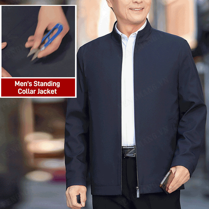Bố áo khoác nam trung niên phần mỏng quần áo xuân thu 50 tuổi