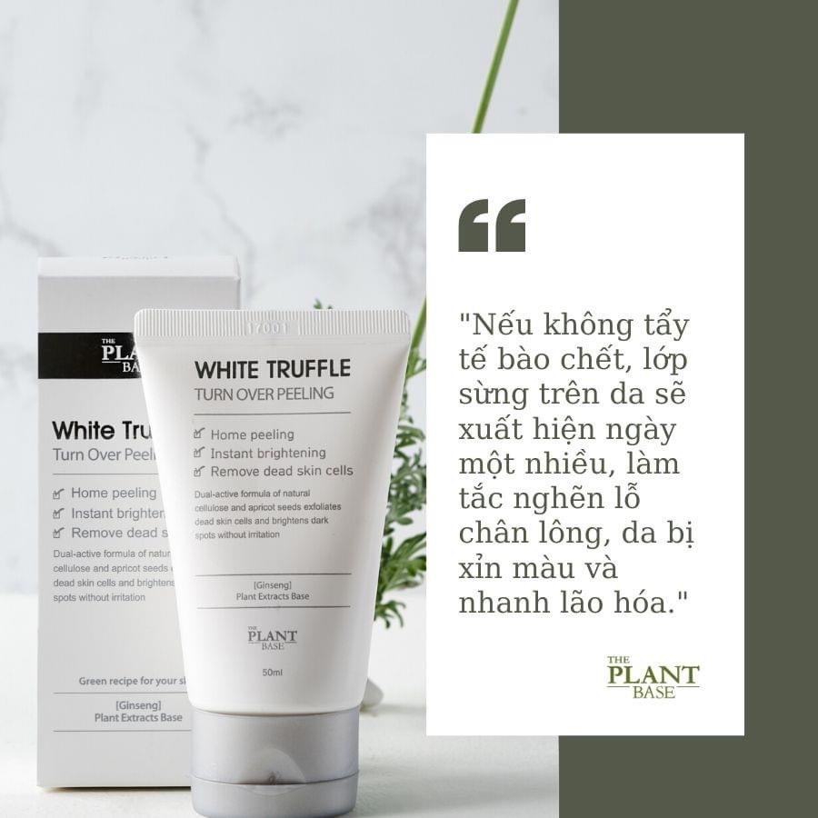 Gel Tẩy Tế Bào Chết Da Mặt Tẩy Lớp Sần Giúp Da Sáng Mịn White Truffle The Plant Base 50Ml [ Aut Korea 100% ]