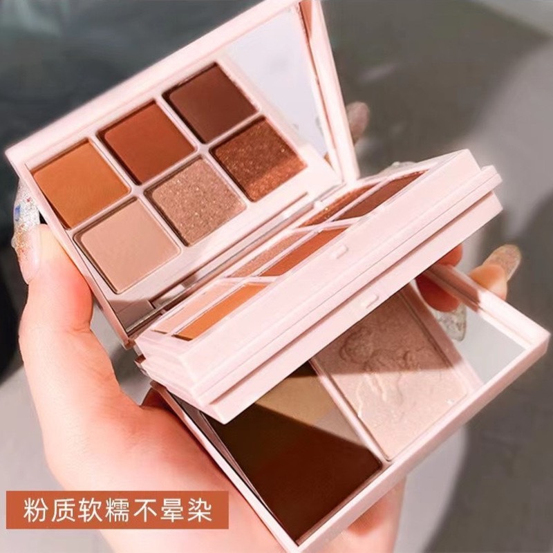 Set Trọn Bộ 2 Hộp Phấn Mắt Và Phấn Sáng Tạo Khối Phù Hợp Cho Sinh Viên