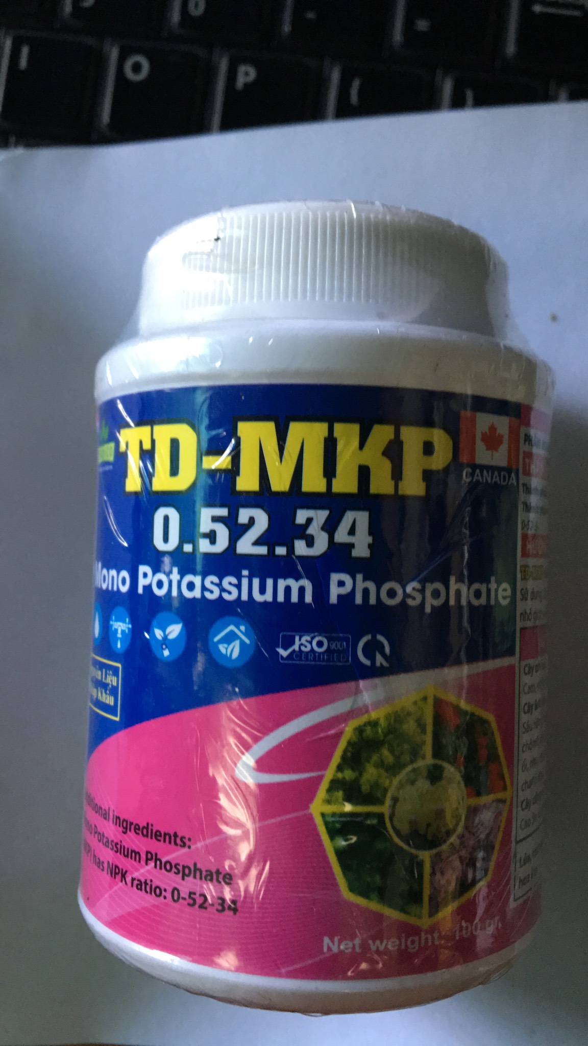 Phân bón MPK 0-52-34 lọ 100gr