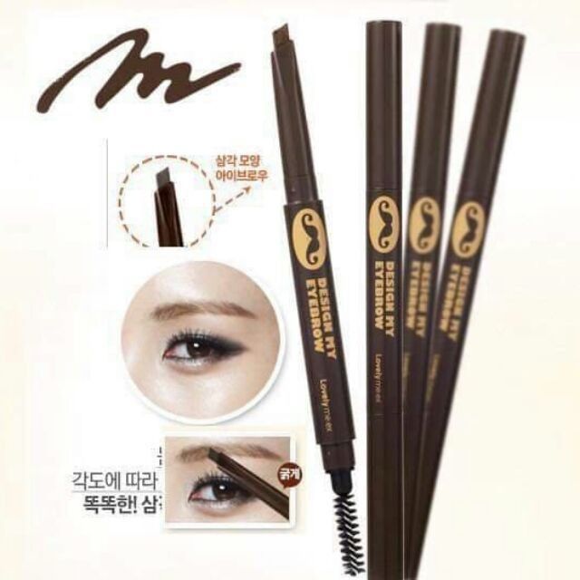 [Hcm](Tặng 1 Gương Mini) Combo 3 Chì Kẻ Mày 2 Đầu Design My Eyebrow