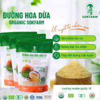 Combo 2 Túi Đường hoa dừa hữu cơ xuất khẩu Sokfarm 100% nguyên chất (300gr/ túi) vị ngọt thanh ổn định chỉ số đường huyết sử dụng tốt cho người bị tiểu đường