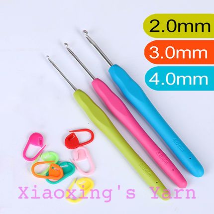 Combo 3 kim móc len cơ bản + 10 đánh dấu dòng đan móc len giá rẻ tiện lợi | Xiaoxings Yarn