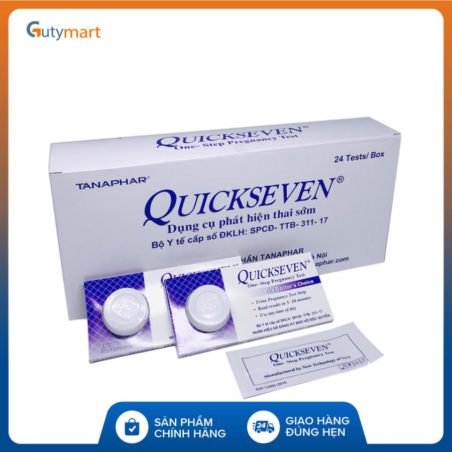Combo 24 Que thử thai Quickseven phát hiện thai sớm - nhanh chóng - đơn giản - chính xác - Hộp 24 que