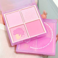 XIXI Ice Cream Cool Bảng Phấn Makeup Mắt Má Kèm Highlight Bắt Sáng 4 Màu Hồng Barbie Compact