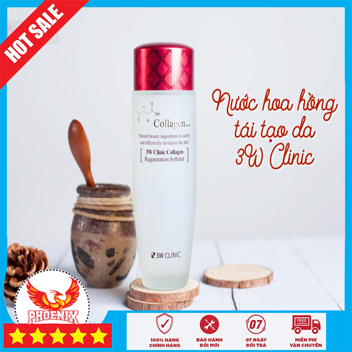 [ Phoenix Online ] Nước Hoa Hồng Collagen 3W Clinic Collagen Regeneration Softerner 2 Loại - Duy Trì Độ Ẩm Ngăn Ngừa Tình Trạng Da Khô Sần Và Làm Săn Chắc Da - Bảo Hành 6 Tháng