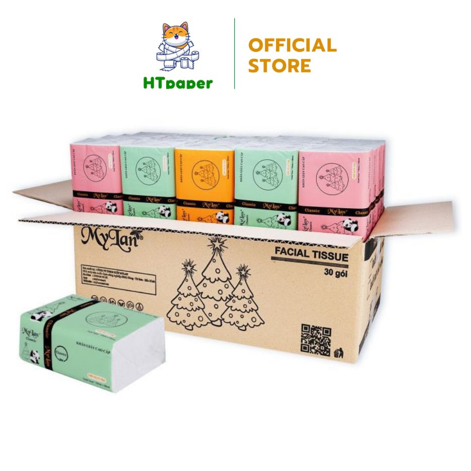 [HOẢ TỐC]💥 Thùng giấy ăn gấu trúc thùng giấy ăn rút 30 gói cao cấp Sipiao Mylan - HTpaper