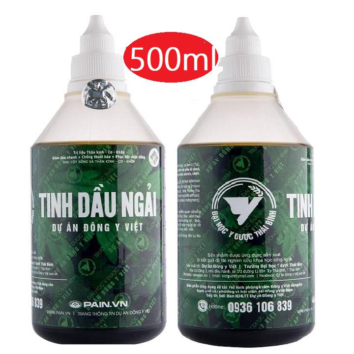 Tinh Dầu Ngải Cứu - Đh Y Dược Thái Bình 500Ml (02Chai) Tặng Cây Lăn Massa