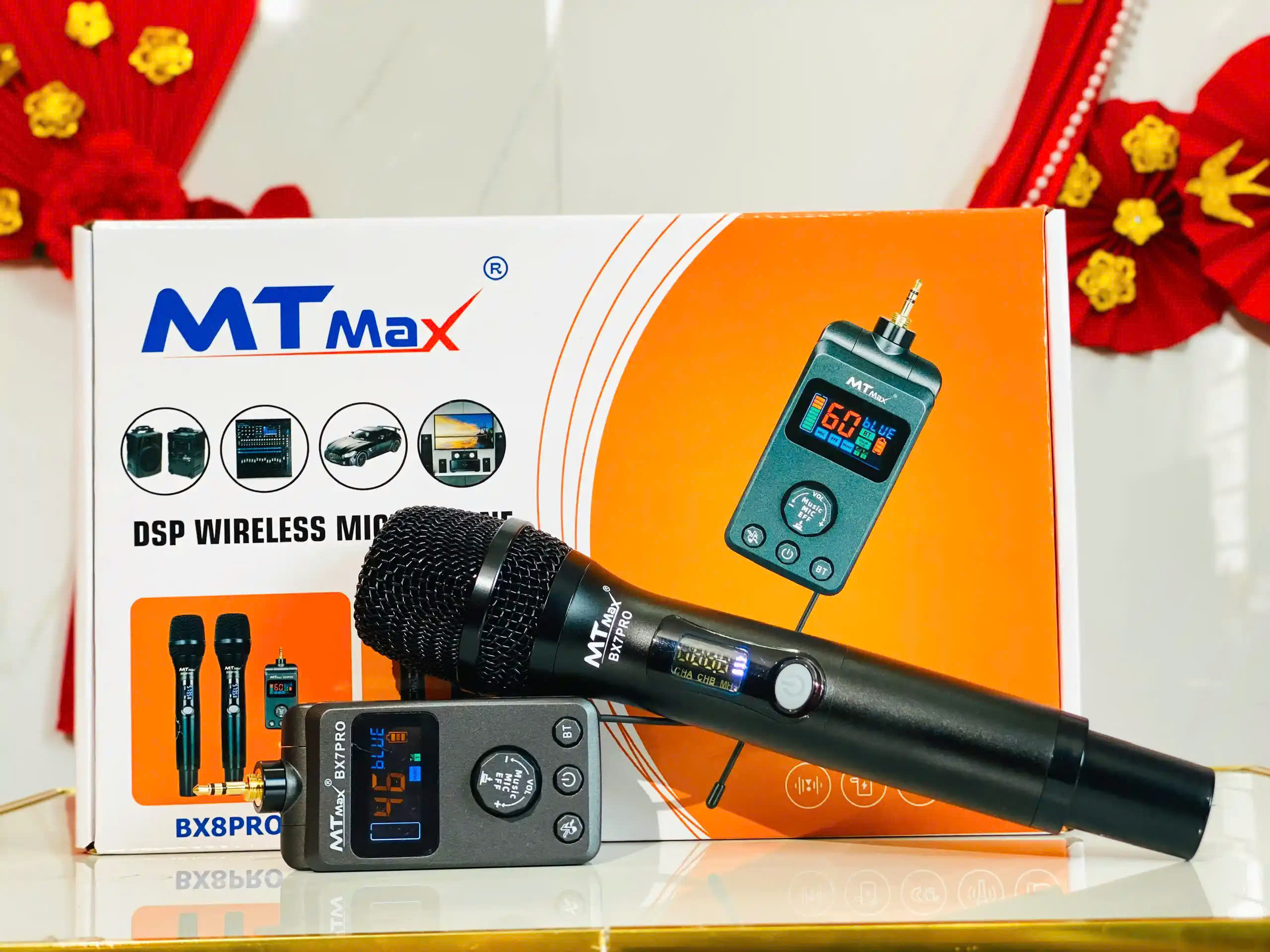 Micro KARAOKE Ô TÔ MTMAX BX7 Pro micro đa năng cao cấp biến mọi loa vi tính thành loa karaoke thỏa s
