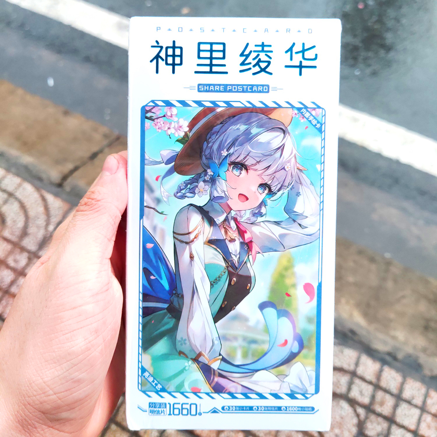 (FURINA) Hộp ảnh Postcard Genshin Impact 1660 cái Có Sticker LOMO bưu thiếp nhiều mẫu Hu Tao Raiden 