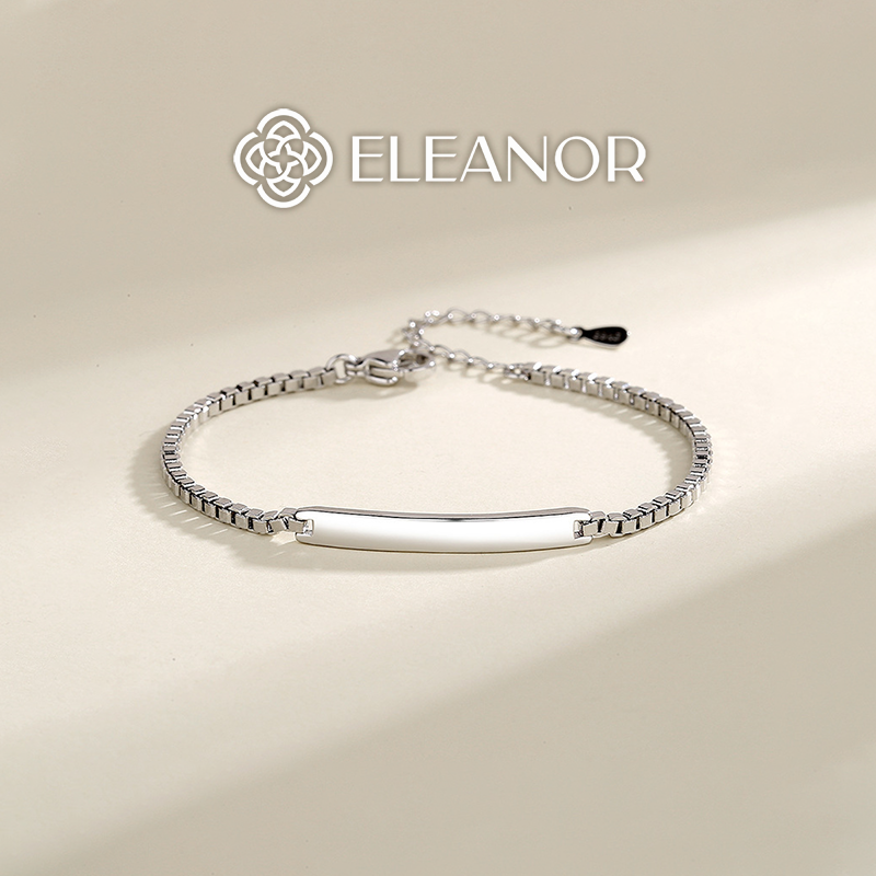 Vòng tay nữ bạc 925 Eleanor Accessories lắc tay mặt trơn basic phụ kiện trang sức 5943