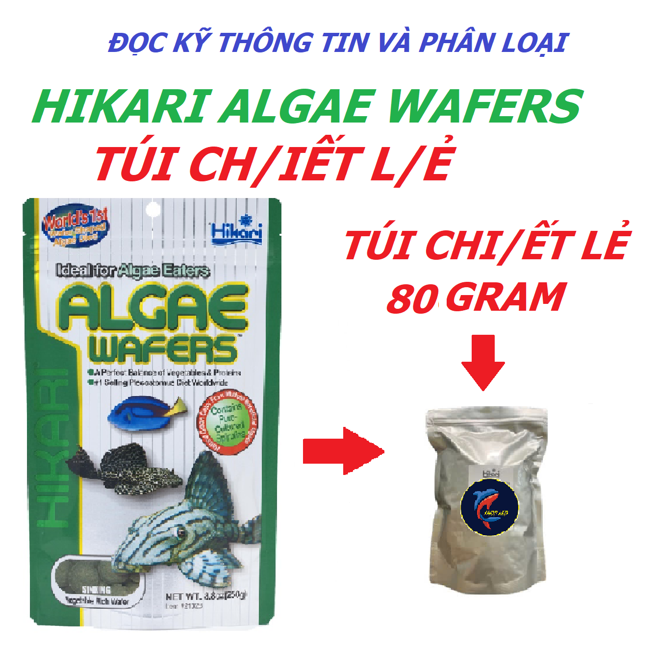 Thức Ăn Pleco - Hikari ALGAE WAFERS - Thức ăn cá pleco cao cấp - cá chuột - pleco - cá tầng đáy - cá