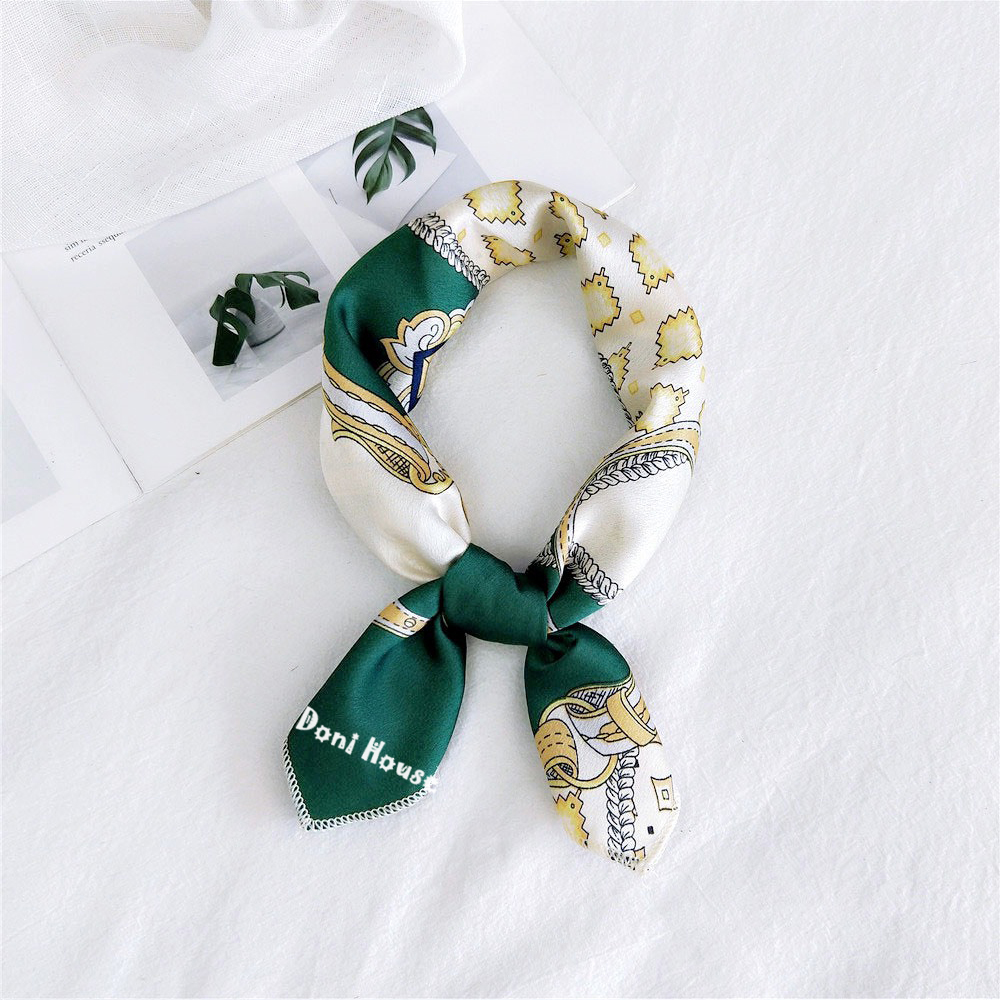 [50cmx50cm] Khăn Lụa Vuông Khăn Turban Bandana 50x50 Quàng Cổ Buộc Tóc Quấn Nơ Túi Xách - Doni House