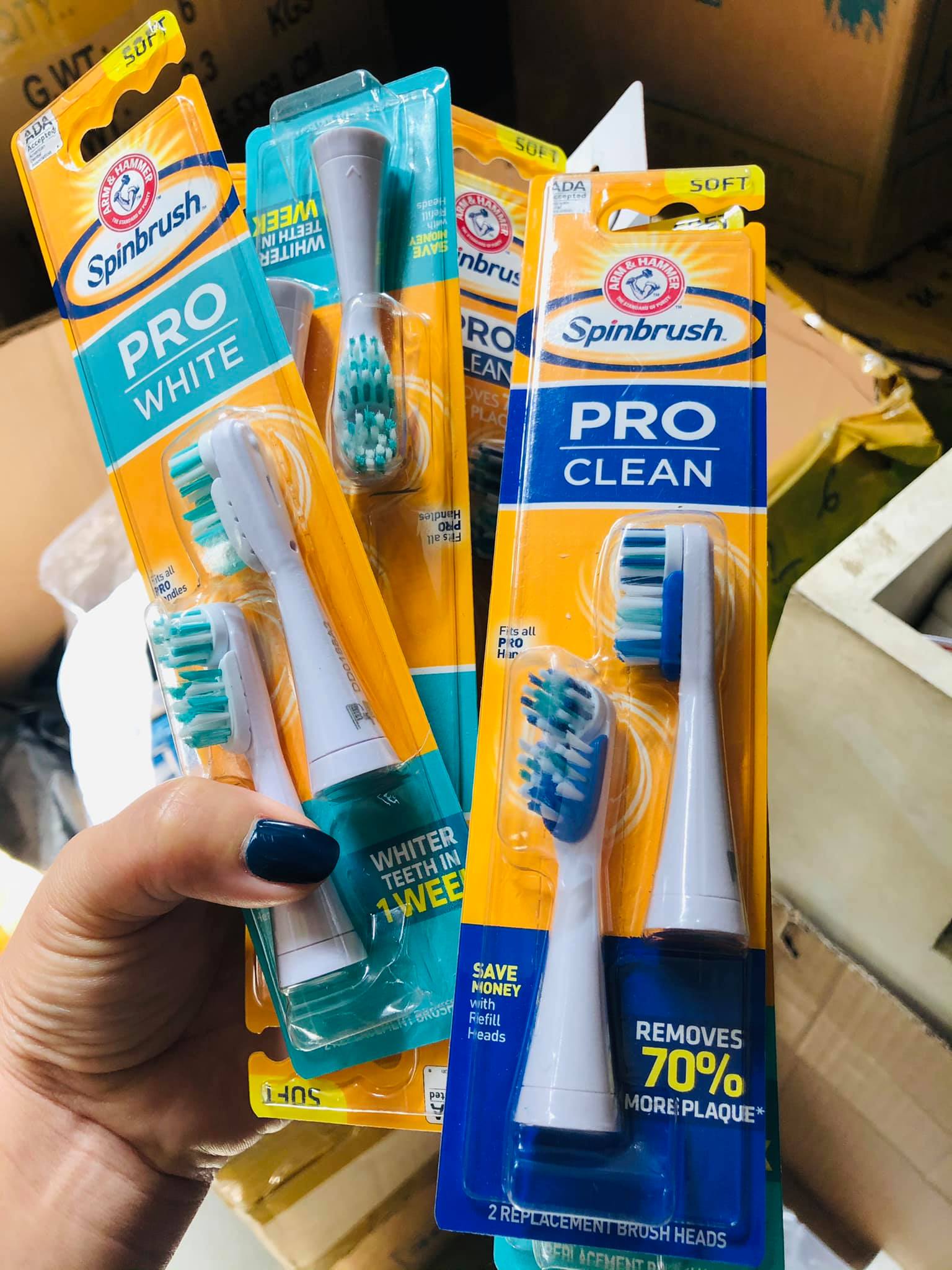 (Cứ Giá Tốt Em Up) Đầu Thay Chải Pin Cao Cấp Arm & Hammer Spinbrush Pro Clean Dual Action Battery Toothbrush.
